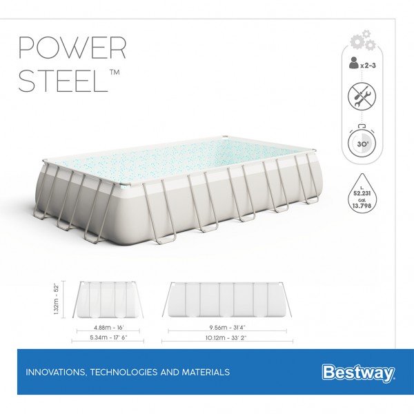 BESTWAY POWER STEEL POOL 956 Χ 488 Χ 132cm