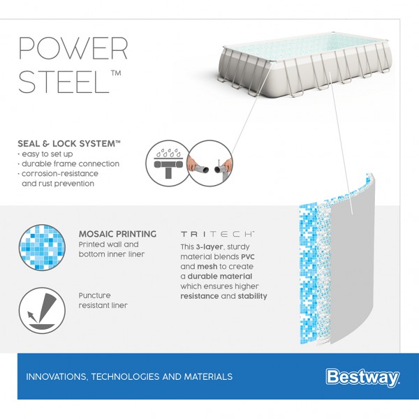 BESTWAY POWER STEEL POOL 956 Χ 488 Χ 132cm