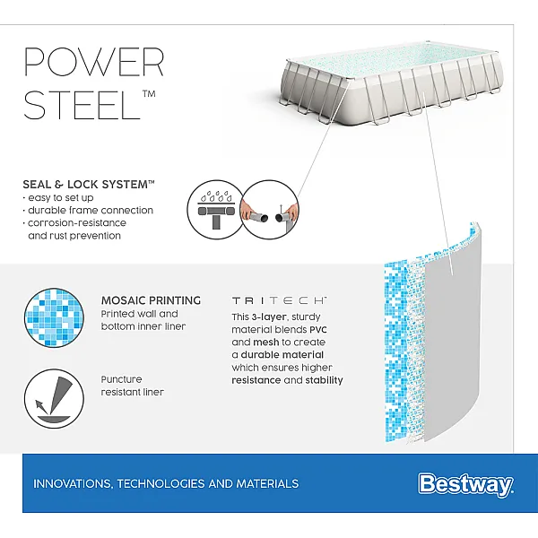 BESTWAY POWER STEEL POOL 956 Χ 488 Χ 132cm